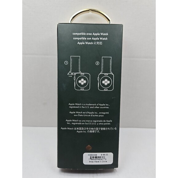 Kate Spade New York Black Pink Floral Silicone Apple Watch Band 38mm 40mm - Picture 2 of 6